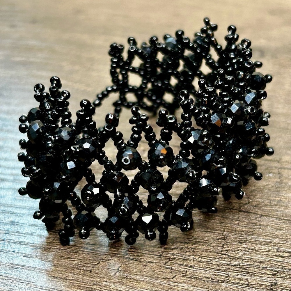Black Seed Bead Beaded Bracelet